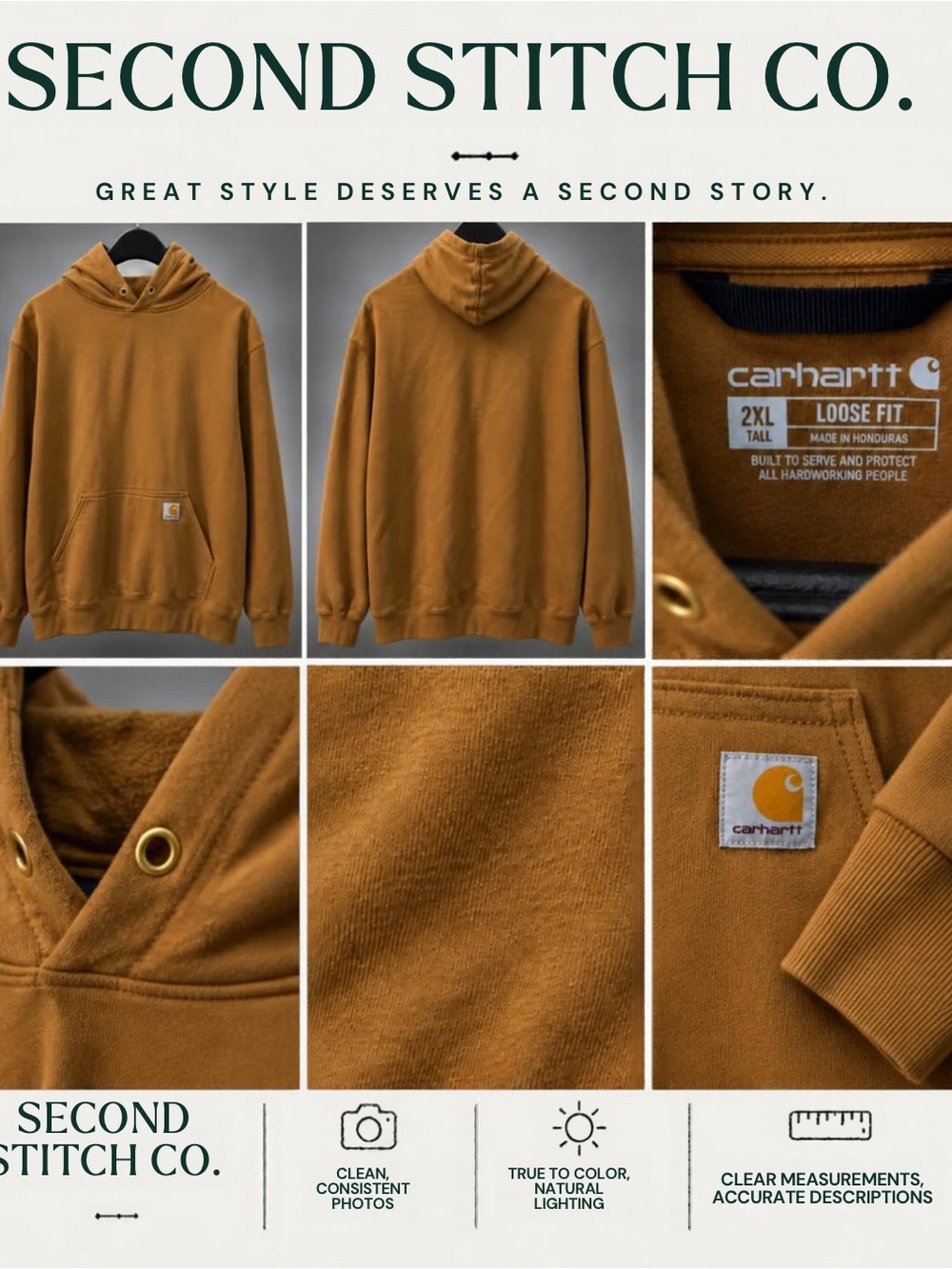 Carhartt Loose Fit Hooded Sweatshirt in Brown/Carhartt Brown